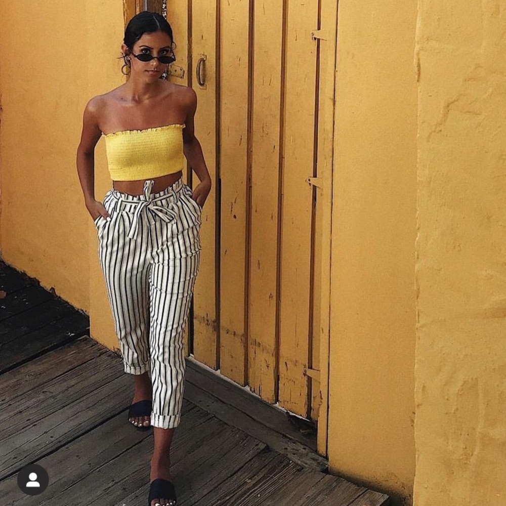 M by Mendocino Yellow Ruched Tube Top size M